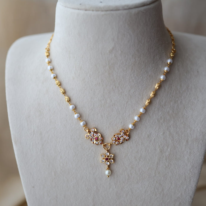 Heritage gold plated simple choker short necklace H342