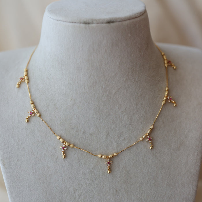 Heritage gold plated short necklace H6782