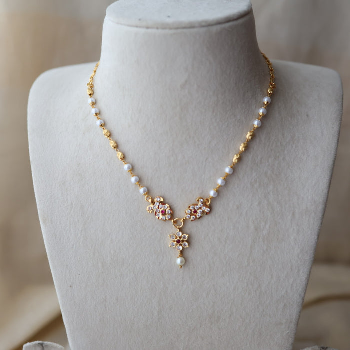 Heritage gold plated simple choker short necklace H342