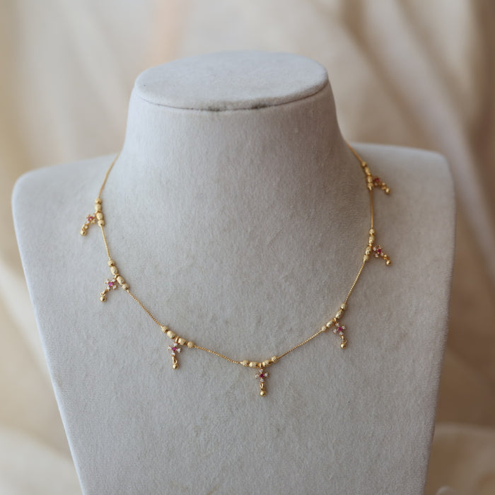 Heritage gold plated short necklace H6782