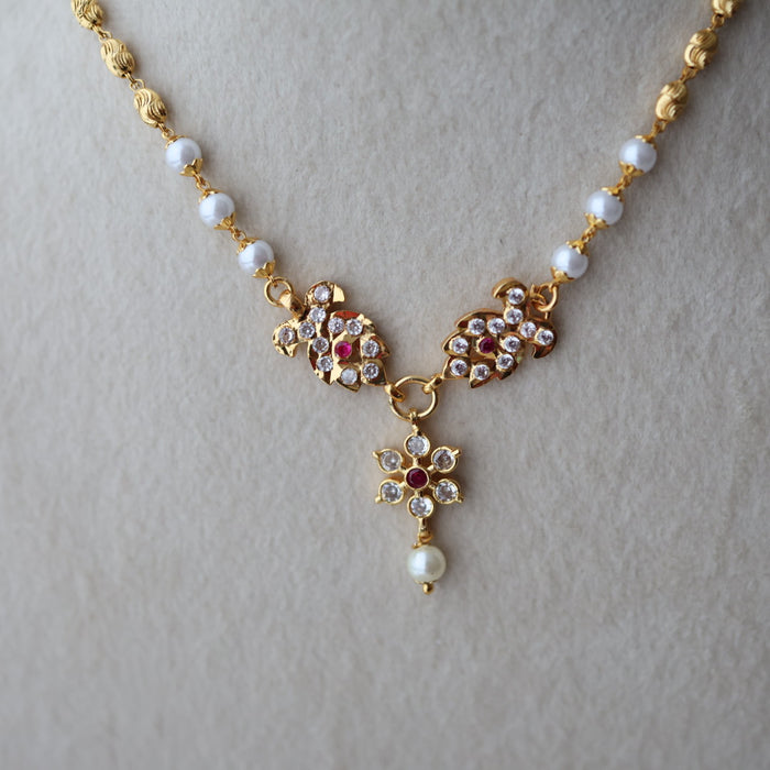 Heritage gold plated simple choker short necklace H342