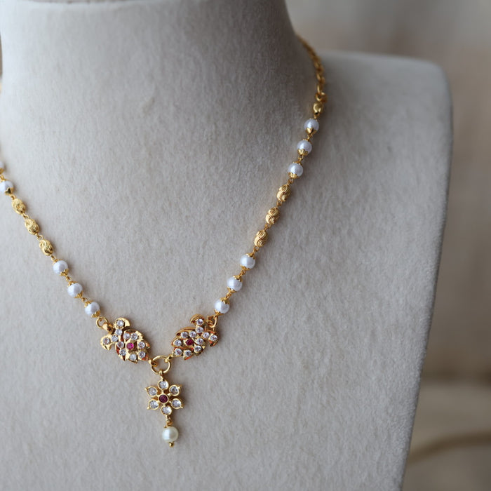 Heritage gold plated simple choker short necklace H342