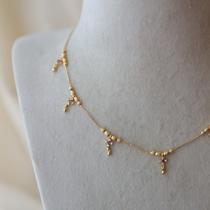Heritage gold plated short necklace H6782