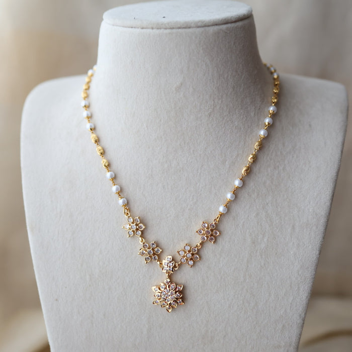 Heritage gold plated simple choker short necklace H345