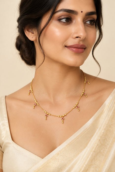 Heritage gold plated short necklace H6782