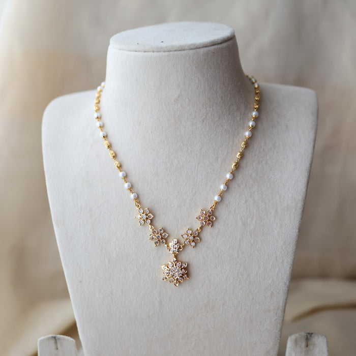 Heritage gold plated simple choker short necklace H345