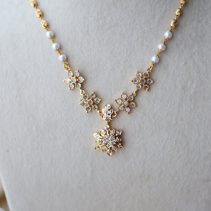 Heritage gold plated simple choker short necklace H345