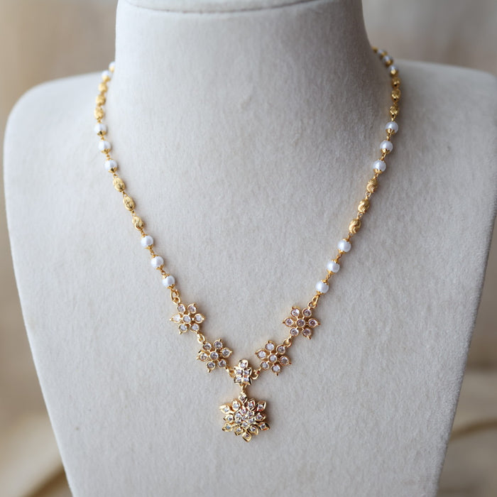 Heritage gold plated simple choker short necklace H345