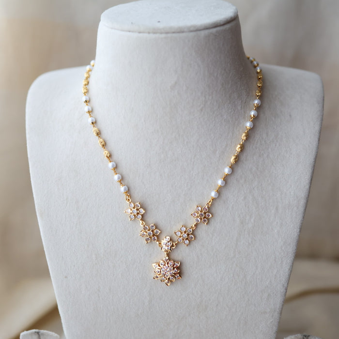 Heritage gold plated simple choker short necklace H345