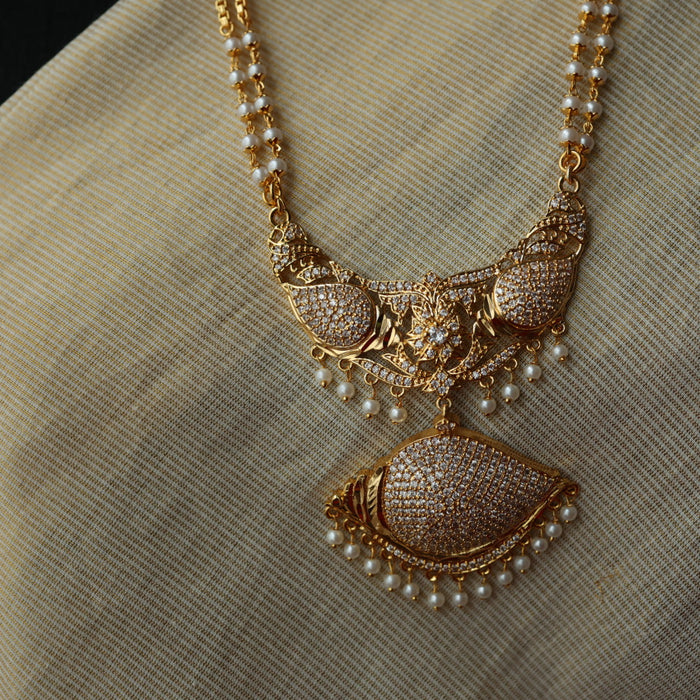 Heritage gold plated gold padakam necklace set with earrings HP301