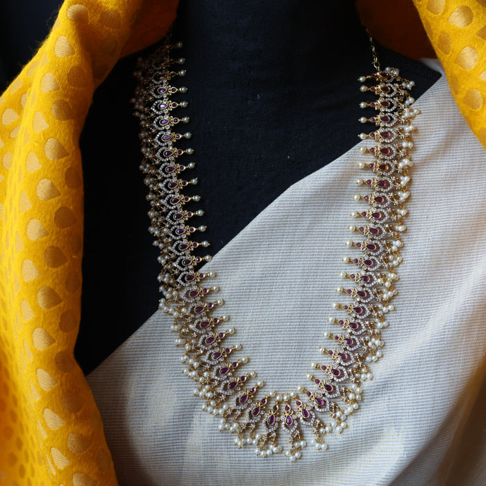 Antique pearl long necklace with earrings LL03019