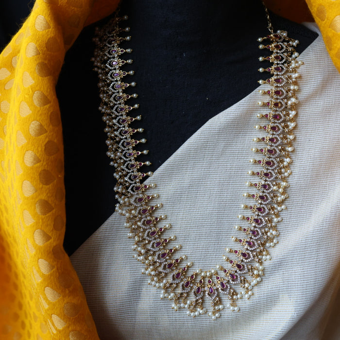 Antique pearl long necklace with earrings LL03019