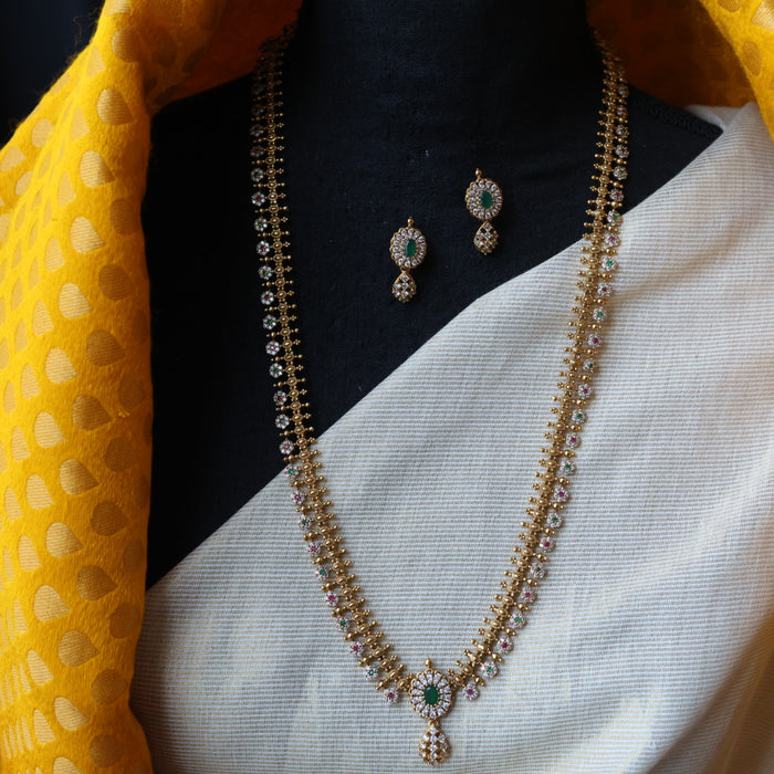 Antique multi stone long necklace with earrings LL03351