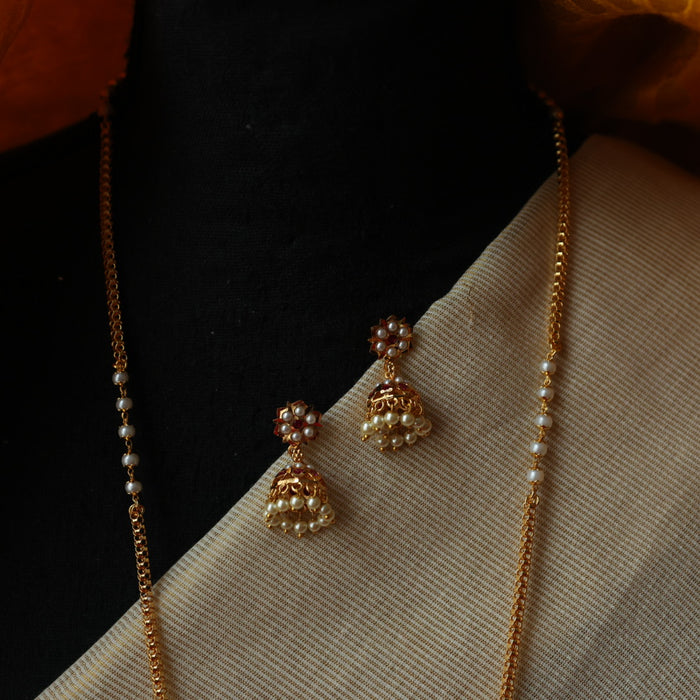 Heritage gold plated gold padakam necklace with earrings HP302