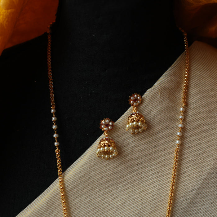 Heritage gold plated gold padakam necklace with earrings HP302