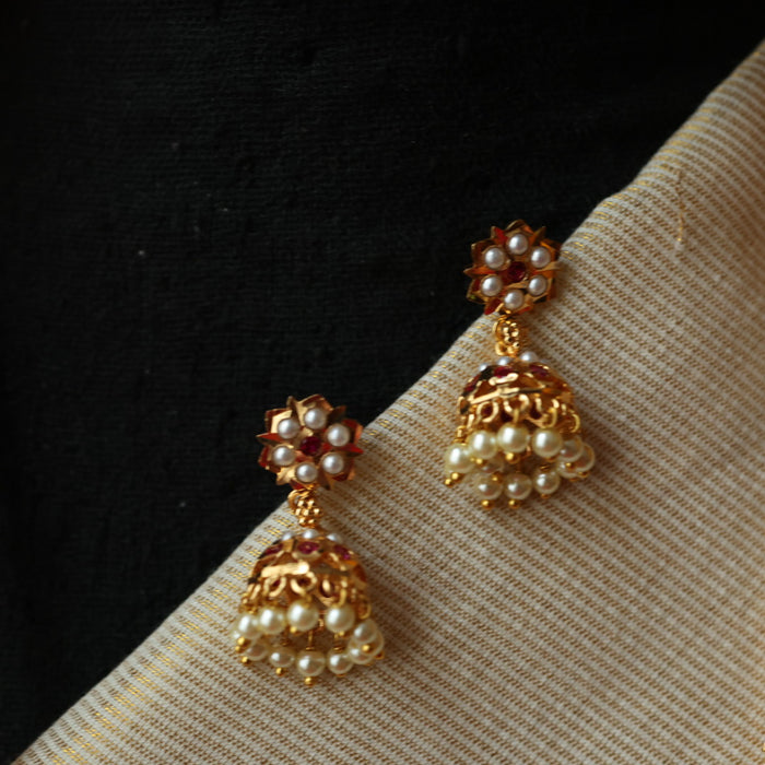 Heritage gold plated gold padakam necklace with earrings HP302