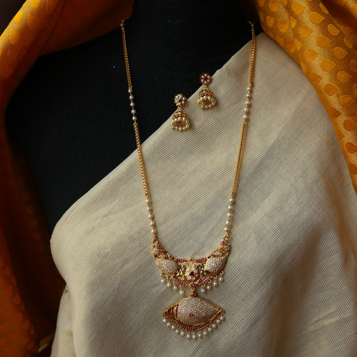 Heritage gold plated gold padakam necklace with earrings HP302