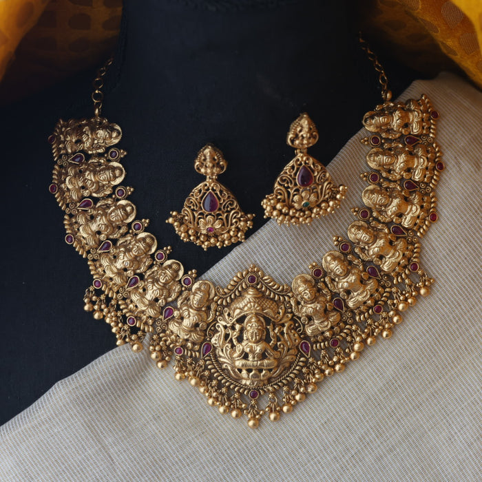 Antique short necklace with earrings SS11030