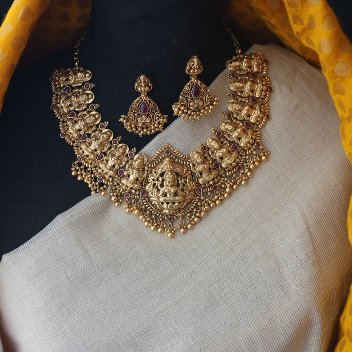 Antique short necklace with earrings SS11030