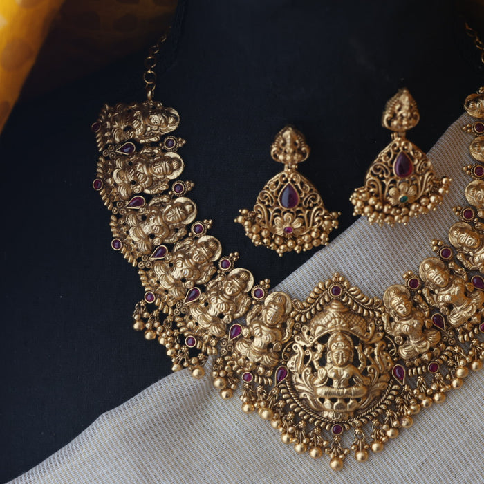 Antique short necklace with earrings SS11030