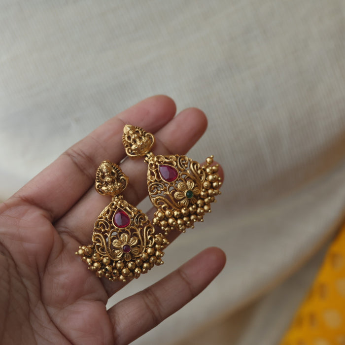 Antique short necklace with earrings SS11030