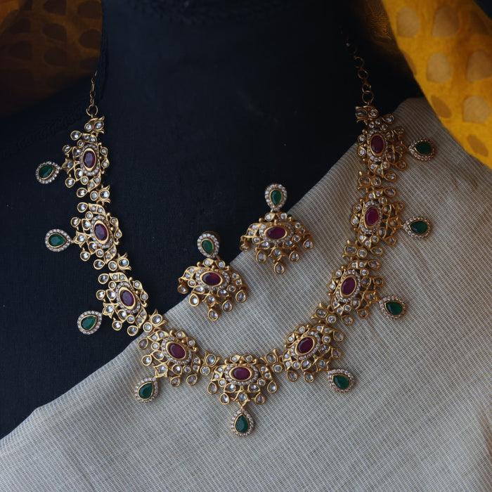 Antique short necklace and earrings SS11024