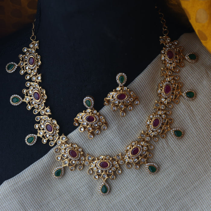 Antique short necklace and earrings SS11024