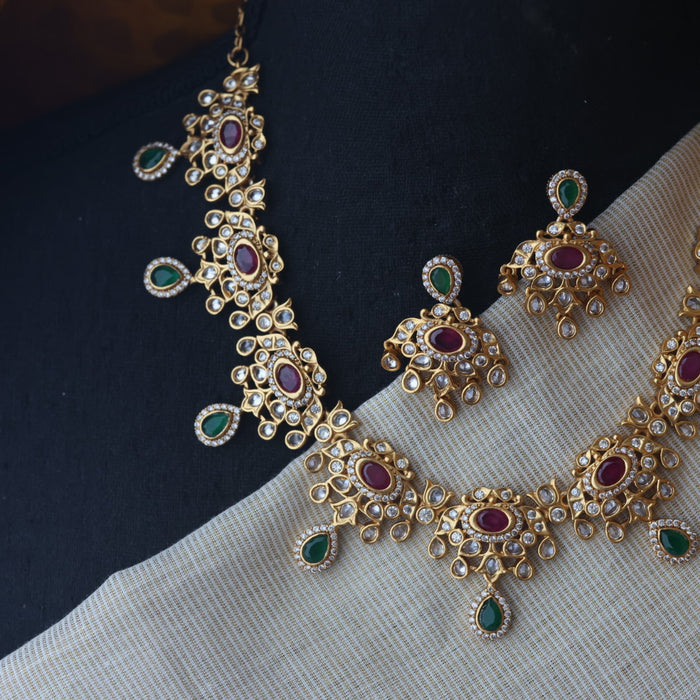 Antique short necklace and earrings SS11024