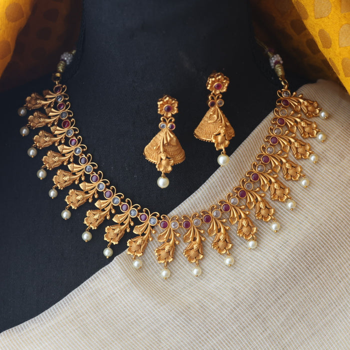 Antique short necklace and earring  SS11028