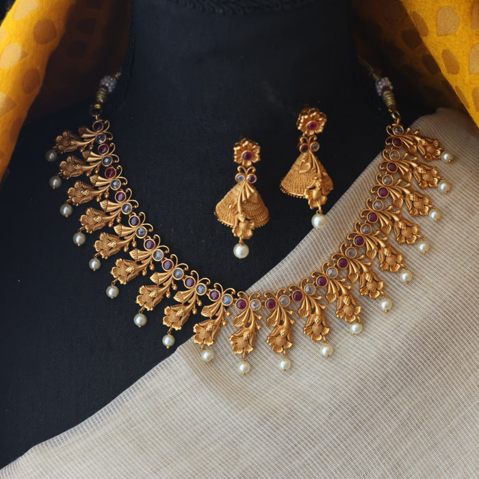 Antique short necklace and earring  SS11028