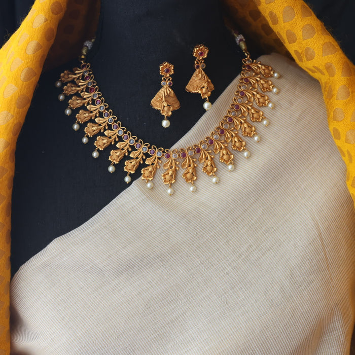 Antique short necklace and earring  SS11028