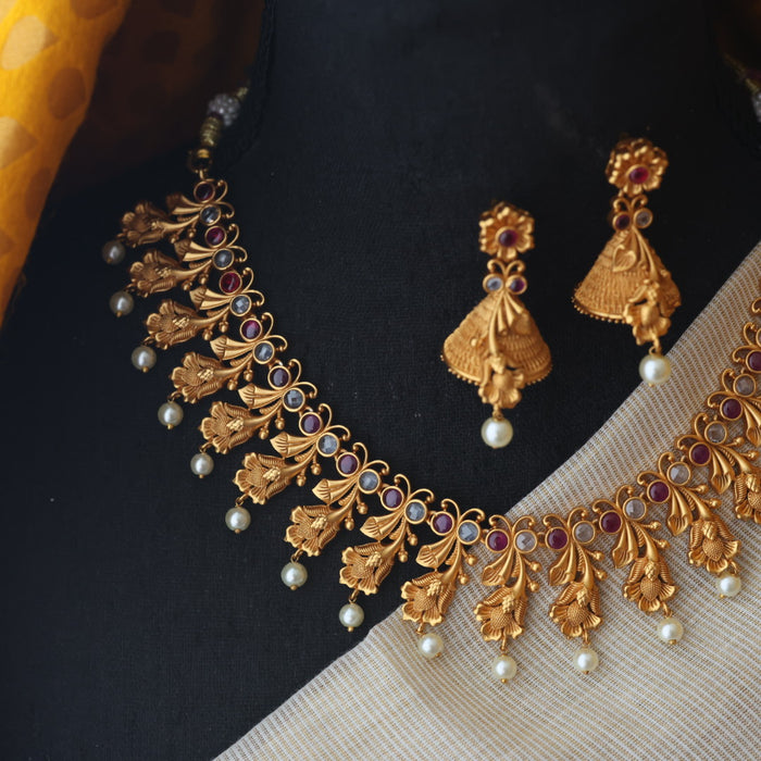 Antique short necklace and earring  SS11028