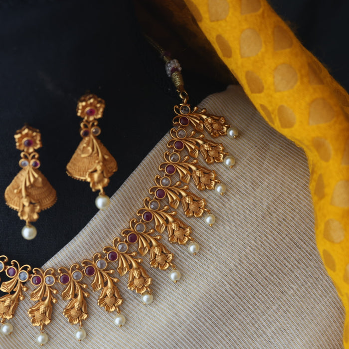 Antique short necklace and earring  SS11028
