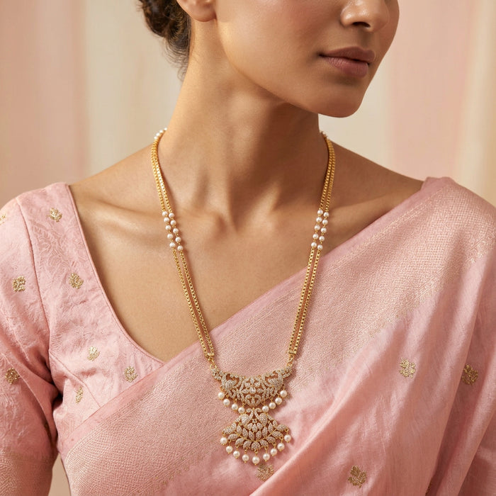 Heritage gold plated padakam long necklace HP1255