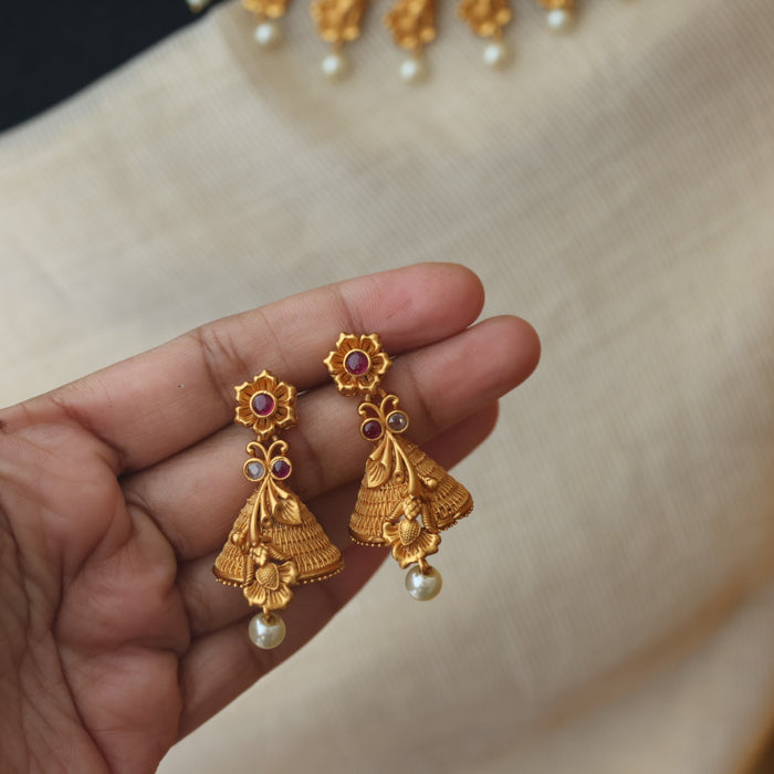 Antique short necklace and earring  SS11028