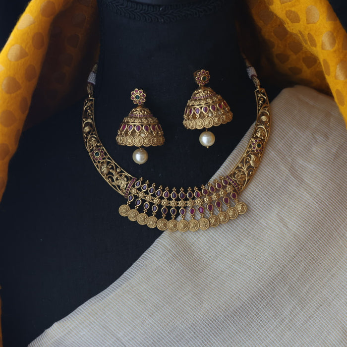 Antique short necklace and earrings SS11006