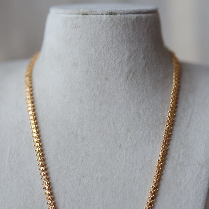 Heritage gold plated white stone padakam short necklace HP927