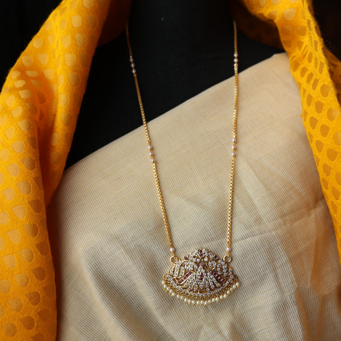 Heritage gold plated padakam necklace with earrings HP695