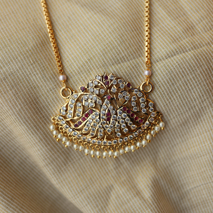 Heritage gold plated padakam necklace with earrings HP695