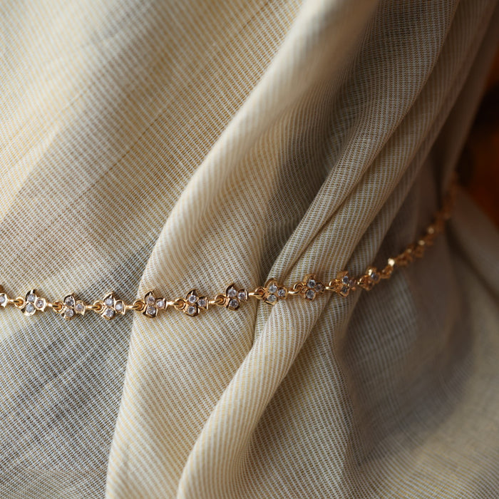 Heritage gold and plated white stone waistchain  HW32411