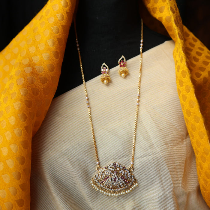 Heritage gold plated padakam necklace with earrings HP695