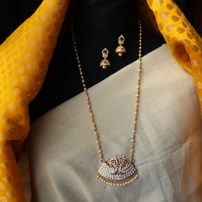 Heritage gold plated padakam necklace with earrings HP698