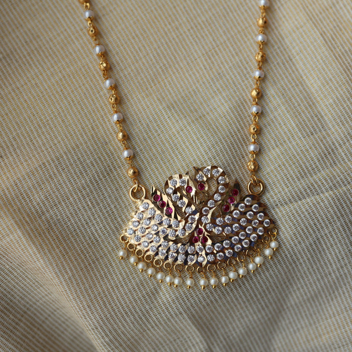 Heritage gold plated padakam necklace with earrings HP698