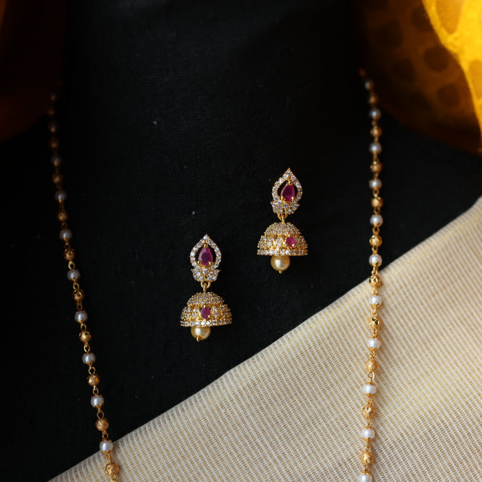 Heritage gold plated padakam necklace with earrings HP698