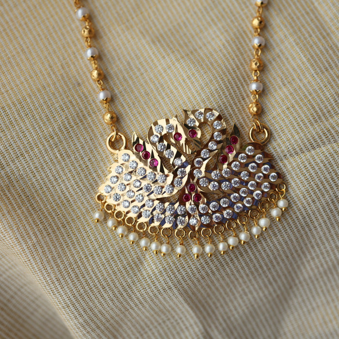 Heritage gold plated padakam necklace with earrings HP698