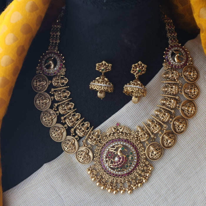 Antique temple short necklace with earrings SS11057