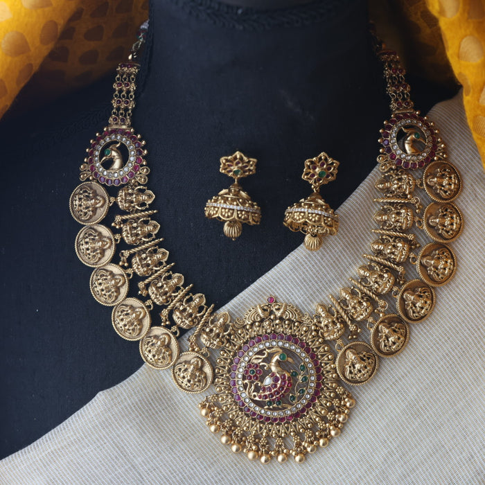 Antique temple short necklace with earrings SS11057