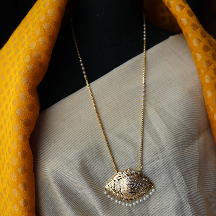 Heritage gold plated padakam necklace with earrings HP6702