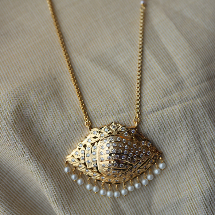 Heritage gold plated padakam necklace with earrings HP6702