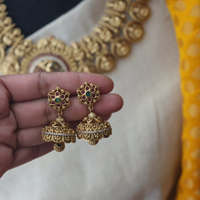 Antique temple short necklace with earrings SS11057